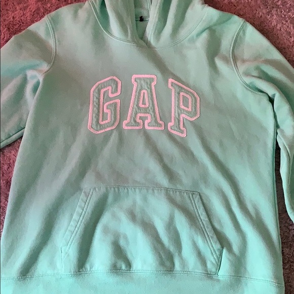 GAP teal/mint green pullover hoodie - Picture 3 of 7